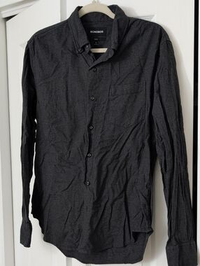 Bonobos Men's Charcoal Micro-Check Button-Down Shirt Slim Fit